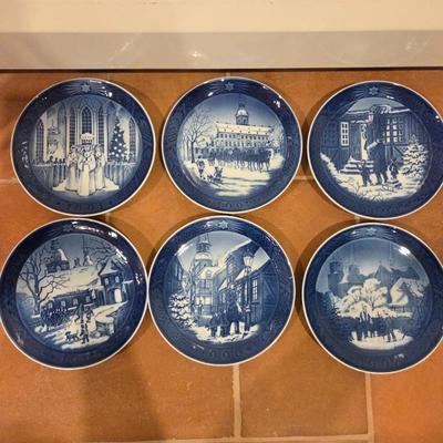 Royal Copenhagen Christmas Plates – Lot of 6 (1991, 1992, 1994, 1995, 1996, 1997) Danish Blue & White