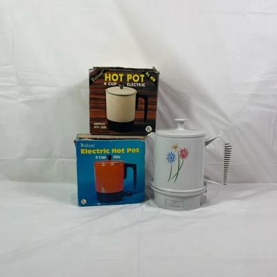 Vintage Rival 4-Cup Electric Hot Pot Warmer w/ Original Boxes