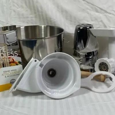 KitchenAid Stand Mixer Accessories Bundle – 6 Qt Bowl, Food Grinder + Slicer/Shredder Set