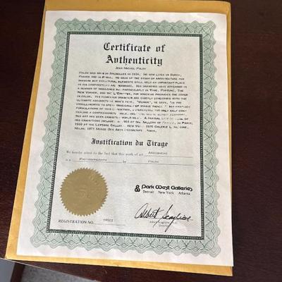 Certificate of Authenticity