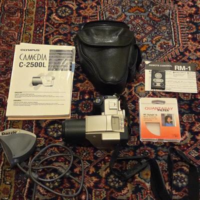 Olympus Camedia C-2500L Digital Camera Bundle • Case, Manuals, Remote RM-1, Filter, Dazzle Capture