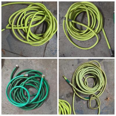 Lot of 4 Garden Hoses • Heavy-Duty Rubber & Flex Hoses • Yard Watering Hose Set