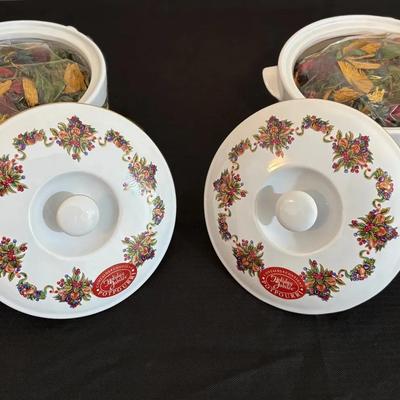 Set of Two Holiday Potpourri Crocks