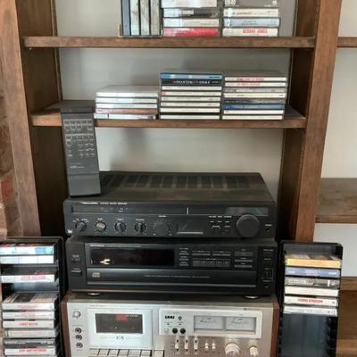 Stereo System With Assorted Cassettes