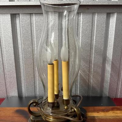 Vintage Chapman Brass Hurricane Lamp
