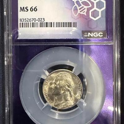 1945 S War Nickel (silver) - NGC MS66