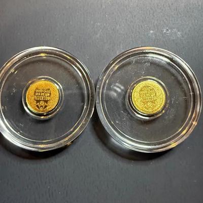 Lot:(2) Day of the Dead Rose Skull 1/200 oz Gold Rounds
