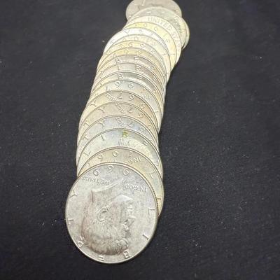 (20) 40% Silver Half Dollars Various Years 1965-1970 Circulated
