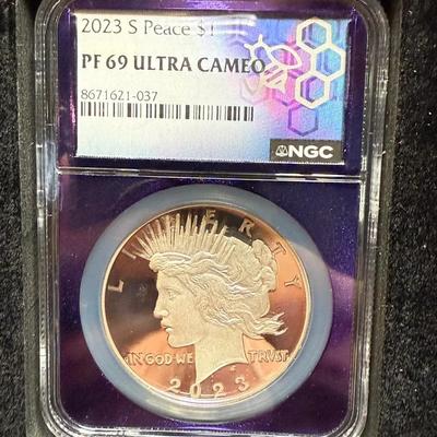 2023 S Peace Dollar NGC PF 69 Ultra Cameo Silver