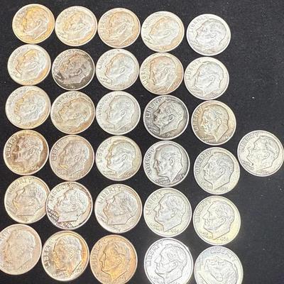 Lot: (31) Silver Roosevelt Dimes .10c 90% Silver
