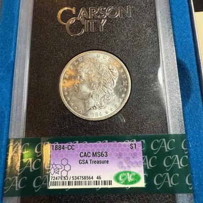 1884-CC CAC MS 63 Morgan dollar 