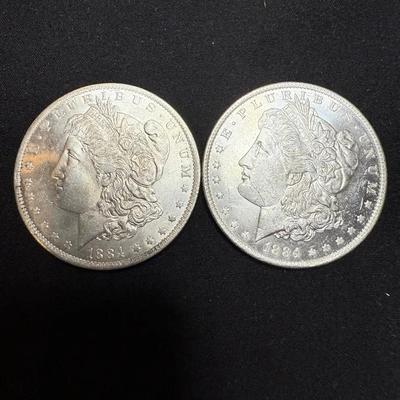 Lot: (2) 1884 O Morgan Dollar Uncirculated 