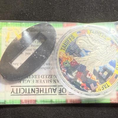 2025 Silver Eagle Colorized “the Trade War” Sealed