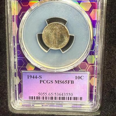 1944-S Mercury Dime PCGS MS 65 FB Silver