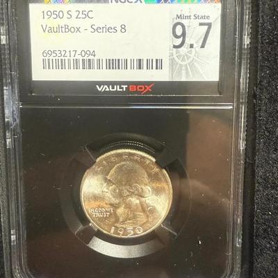 1950-S 25C NGCX MINT STATE 9.7