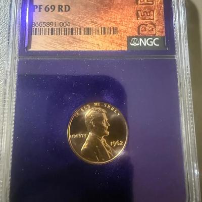 1962 NGC PF 69RD Lincoln .01c 