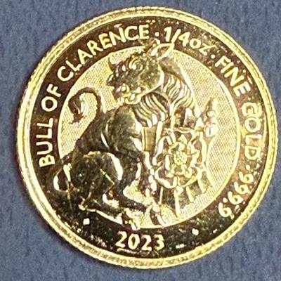 2023 UK 1/4 oz Gold Royal Tudor Beasts: The Bull of Clarence