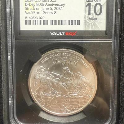 2024 G.BRITAIN S2PND D-DAY 80TH ANNIVERSARY STRUCK ON JUNE 6, 2024 NGCX MINT STATE G$10 MATTE