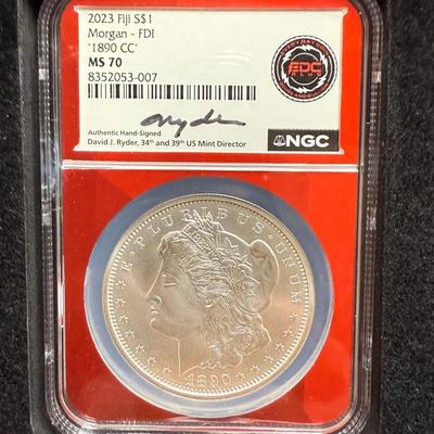 2023 Fiji 1890- CC Morgan NGC MS 70 1oz Silver