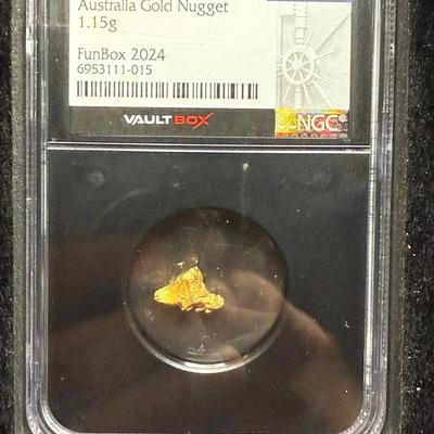 AUSTRALIA 1.15 GRAM GOLD NUGGET NGC AUTHENTICATED