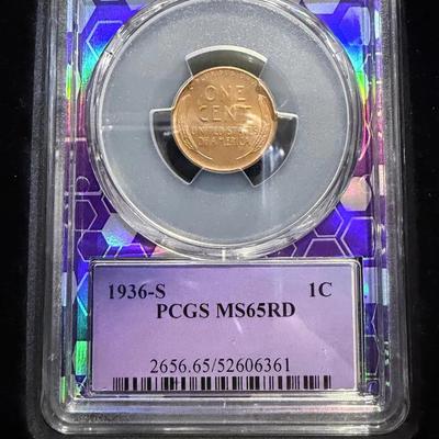 1936-S Wheat Penny - PCGS MS65 RD