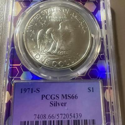 1971-S PCGS MS 66 Ike Dollar (Silver)