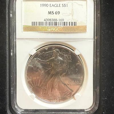 1990 NGC MS 69 Silver Eagle