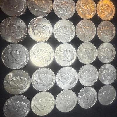 Lot: 25 Ike Dollars Curculated (Various Years)