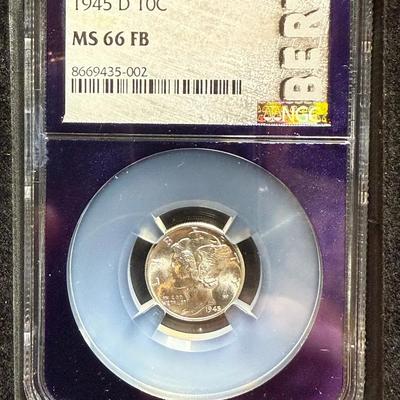 1945-D Mercury Dime .10c NGC MS 66 FB