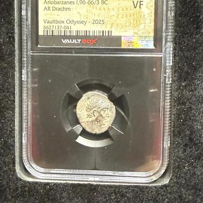 CAPPADOCIAN KINGDOM ARIOBARZANES I, 96-66/3 BC AR DRACHM NGC VF