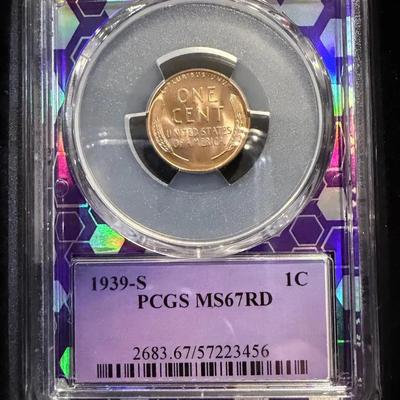 1939-S Wheat Penny - PCGS MS67 RD