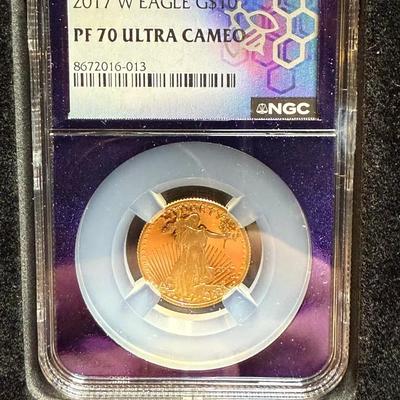 2017-W $10 Gold Eagle NGC PF 70 Ultra Cameo 1/4th Oz Gold