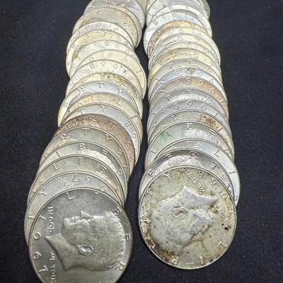 (40) 40% Silver Half Dollars Various Years 1965-1970 Circulated