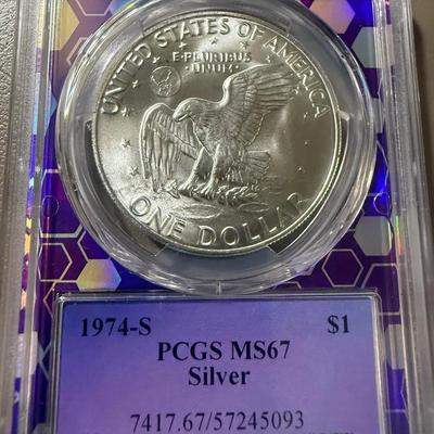 1974-S PCGS MS 67 Ike Dollar (Silver)