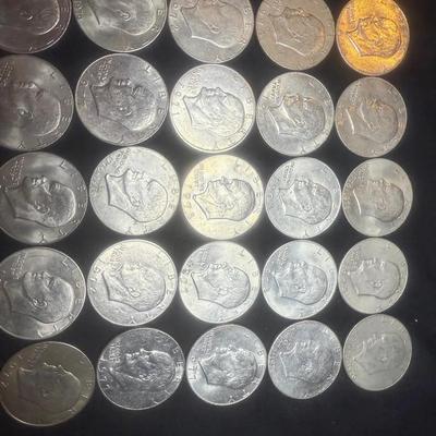 Lot: 25 Ike Dollars Curculated (Various Years)