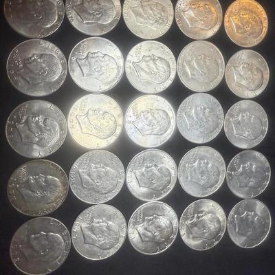 Lot: 25 Ike Dollars Curculated (Various Years)