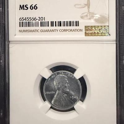1943 Steel Penny - NGC MS66