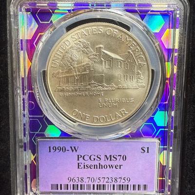 1990-W Eisenhower PCGS MS 70 Silver