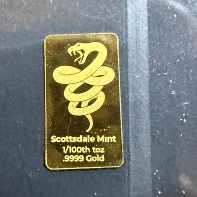 Scottsdale Mint 1/100 oz Lunar Year of the Snake Gold Bar