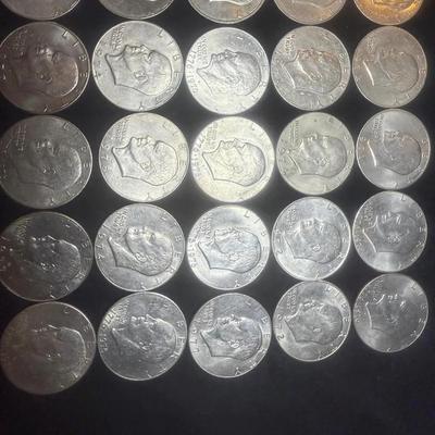 Lot: 25 Ike Dollars Curculated (Various Years)