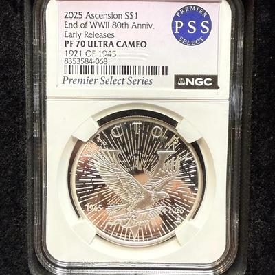 2025 NGC PF 70 Ultra Cameo Ascension S$1 End of WWII 80th Anniversary 1oz Silver