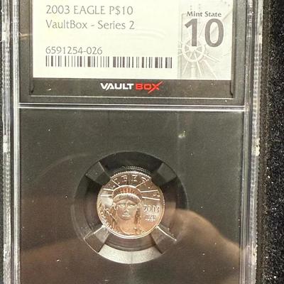 2003 Platinum Eagle NGCX MS 10 1/10th Oz Platinum 