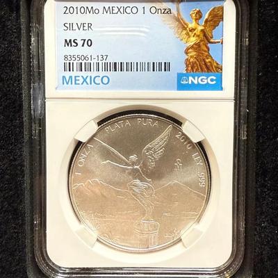2010 Mo Mexico Libertad NGC MS 70 1oz Silver