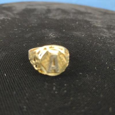 10K Men's "A" Signet Ring