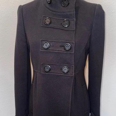 INC Black Button Coat Small