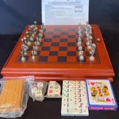 Combination Game Set: Dominos, Cribbage and More