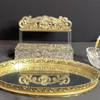 Silver Plated Jewelry Box, Vanity Tray, And More