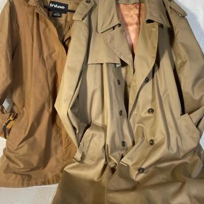 Vintage Trench & Raincoat Lot of 2 – Sears Outerwear & Totes – Tan/Khaki – Classic Utility Coats