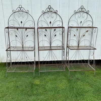 Rustic Metal Folding Plant Stands