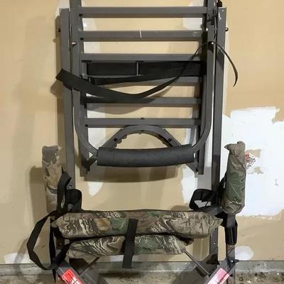 Climbing Hunting Tree Stand – Complete Climber w/ Padded Camo Seat, Backrest